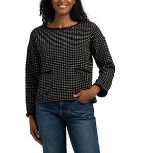 MAX STUDIO LONDON Black/white Long Sleeve Crew Neck Top